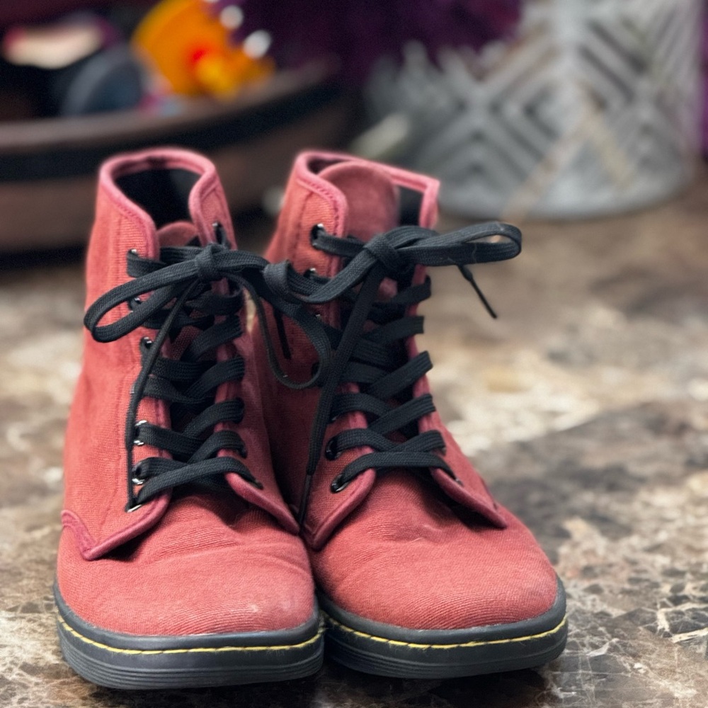 Dr. Martens Red Combat Boots